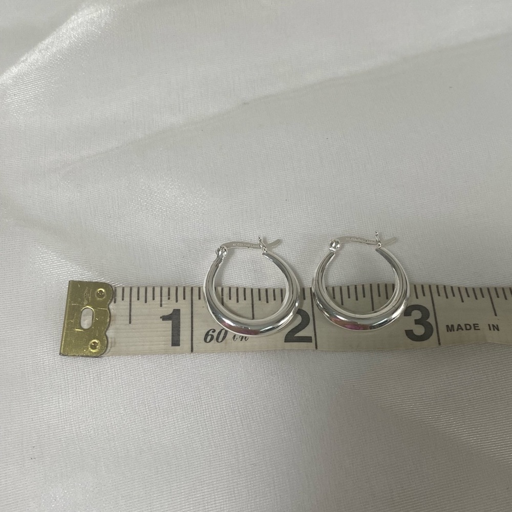 925 STERLING SILVER HOOP EARRINGS - Picture 6 of 6